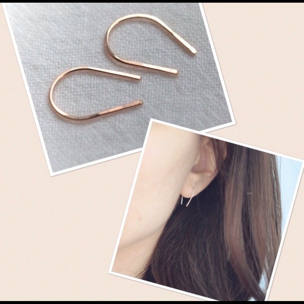 Horseshoe Shaped Earrings (Rose Gold) NWOT